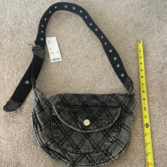 Quilted Denim Sling Bag - Picture 3 of 5